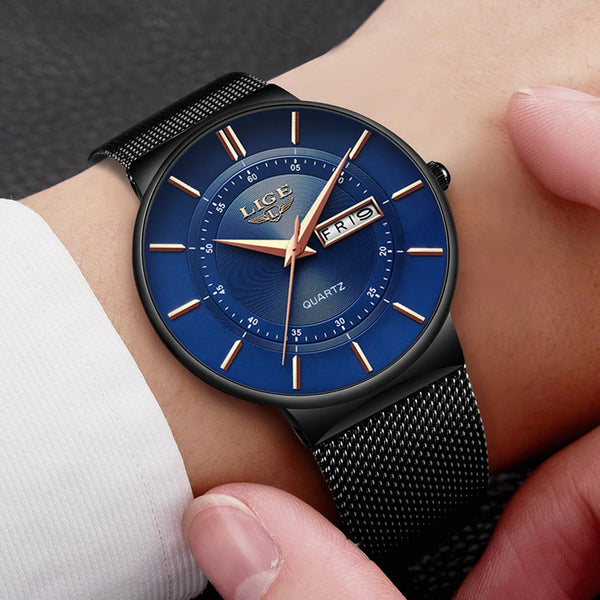 Reloj LIGE para mujer, reloj lujoso y elegante de cuarzo ultrafino