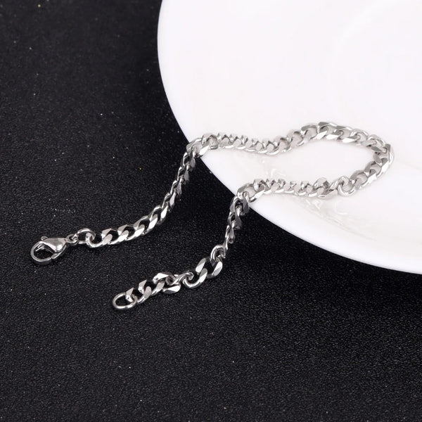 Pulsera de cadena cubana de acero inoxidable para hombre, brazalete colorido hecho a mano, estilo Punk y gótico, regalo de joyería, 7mm