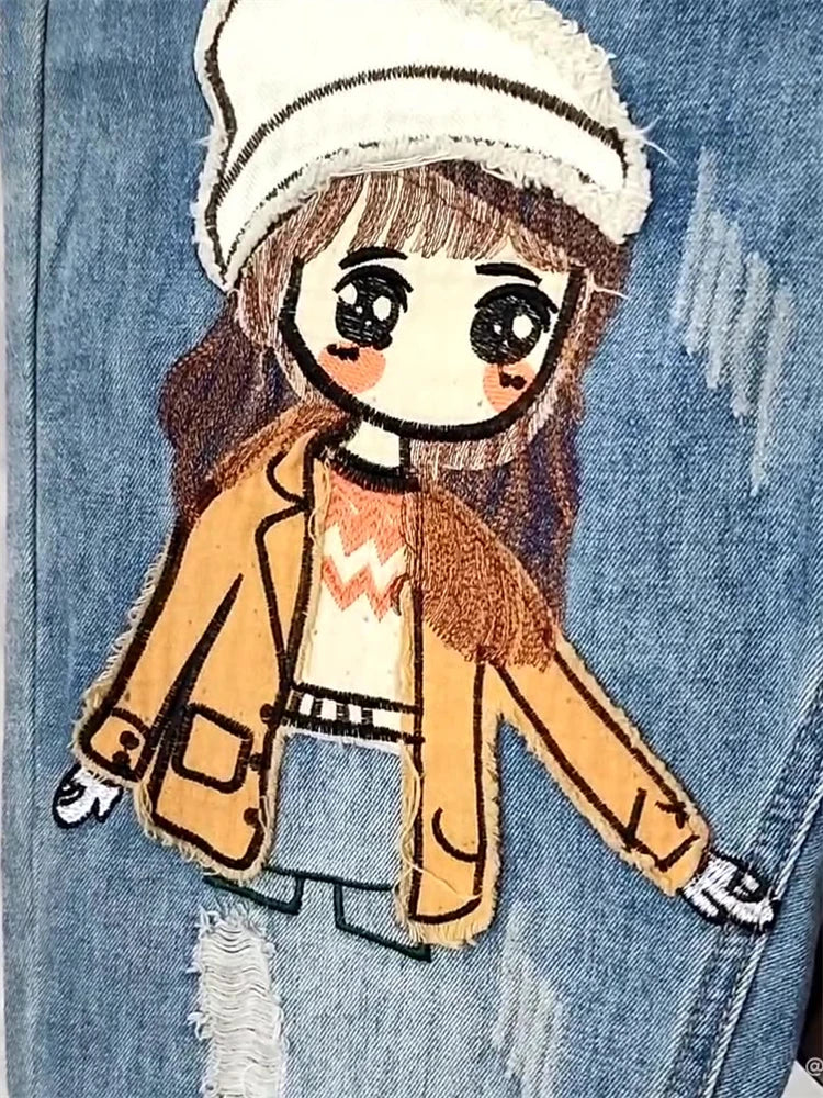 Pantalon jean exclusivo para mujer con un diseño único y atrevido para un look de todos los dias