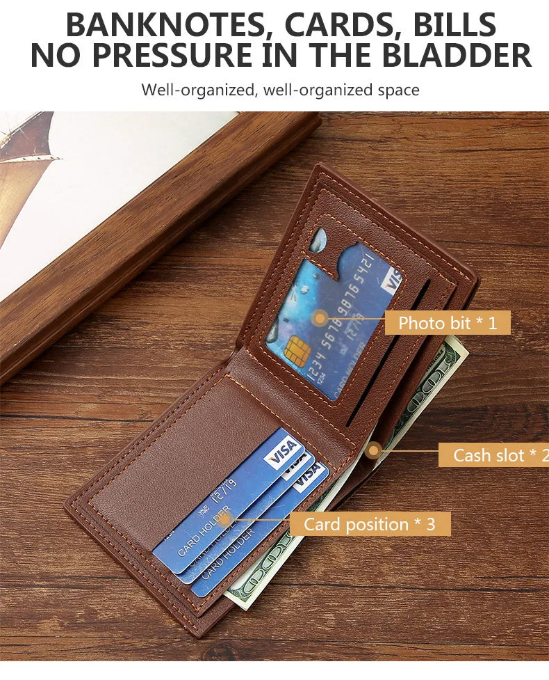Billetera plegable con inserciones para hombre, monederos delgados con imagen, tarjeteros de identificación, bolsas con capacidad de protección Vintage
