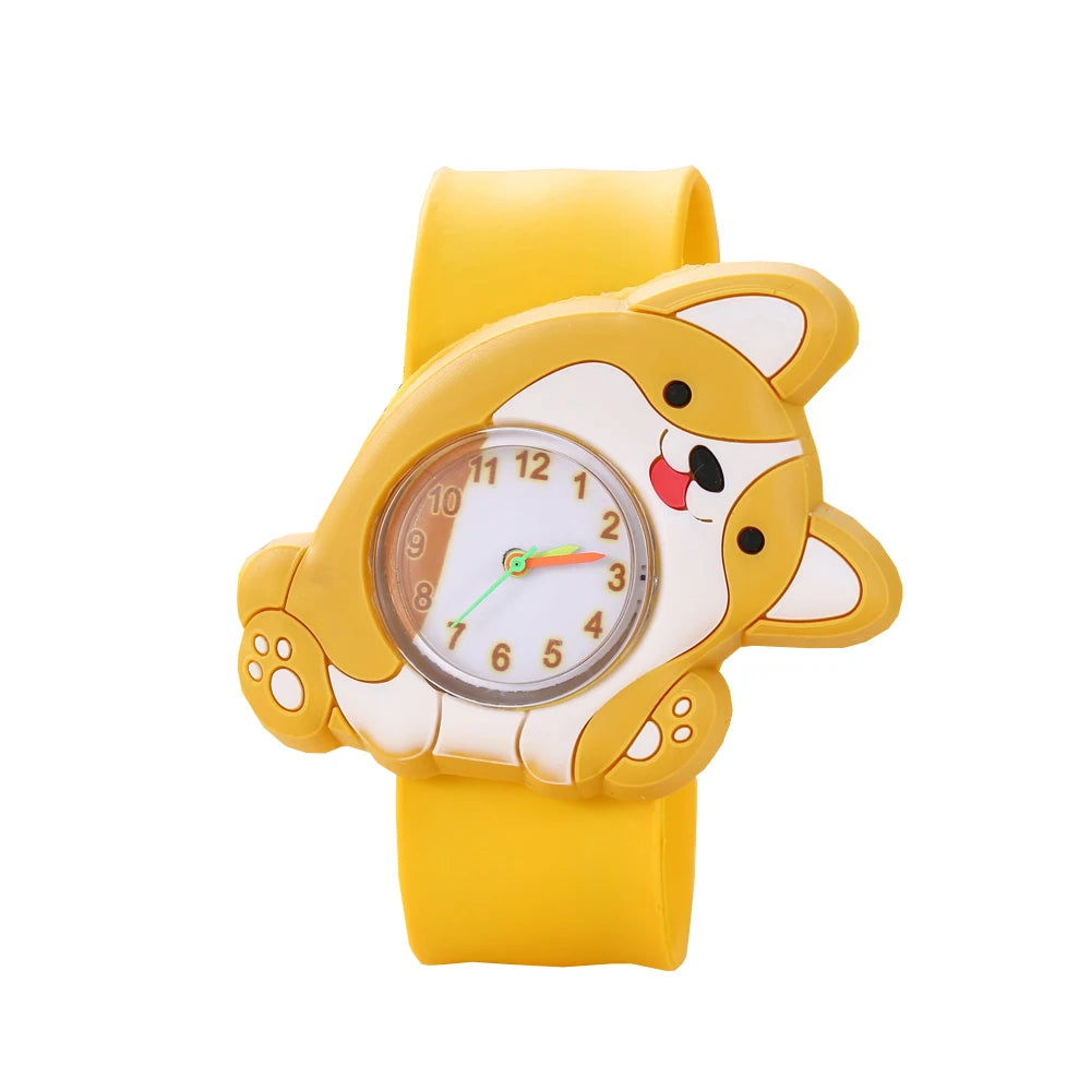 Reloj de dibujos animados 3D para niños, astronauta, aves de corral, frutas, flores, cuarzo, arcoíris, amor, pastel de cumpleaños, regalo para bebé, juguete