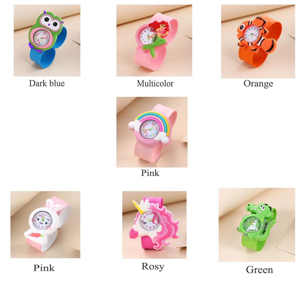 Reloj de dibujos animados 3D para niños, astronauta, aves de corral, frutas, flores, cuarzo, arcoíris, amor, pastel de cumpleaños, regalo para bebé, juguete
