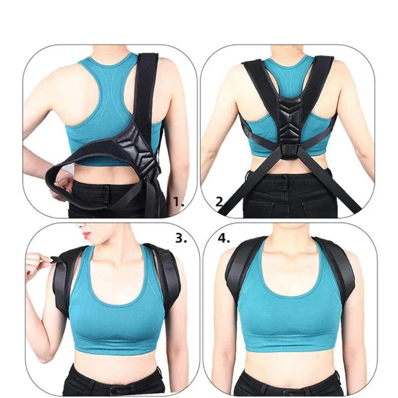Corrector de postura para clavícula, columna vertebral, cinturón ajustable, Unisex, parte superior de la espalda, hombro, corrección de postura Lumbar