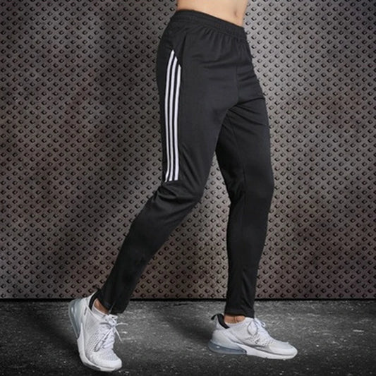 Pantalones de entrenamiento de fútbol deportivos de secado rápido para hombre con bolsillos con cremallera pantalones largos para correr y trotar