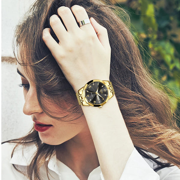 Reloj de pulsera LIGE de cuarzo a la moda, reloj resistente al agua de lujo de marca elegante