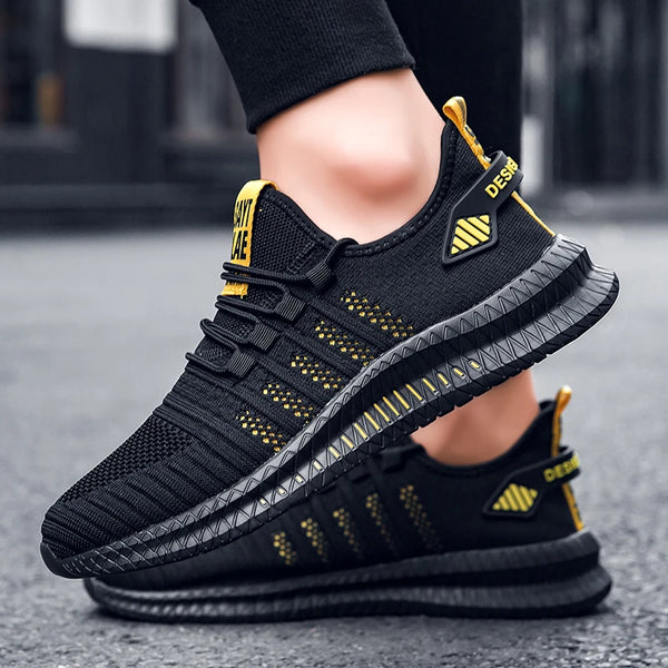 Zapatos de deporte a la moda para hombre, zapatos informales de malla con cordones, zapatillas ligeras transpirables para caminar, zapatos para hombre