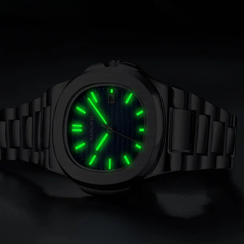 Reloj de cuarzo de lujo para hombre, reloj cronógrafo deportivo de acero inoxidable resistente al agua 30M