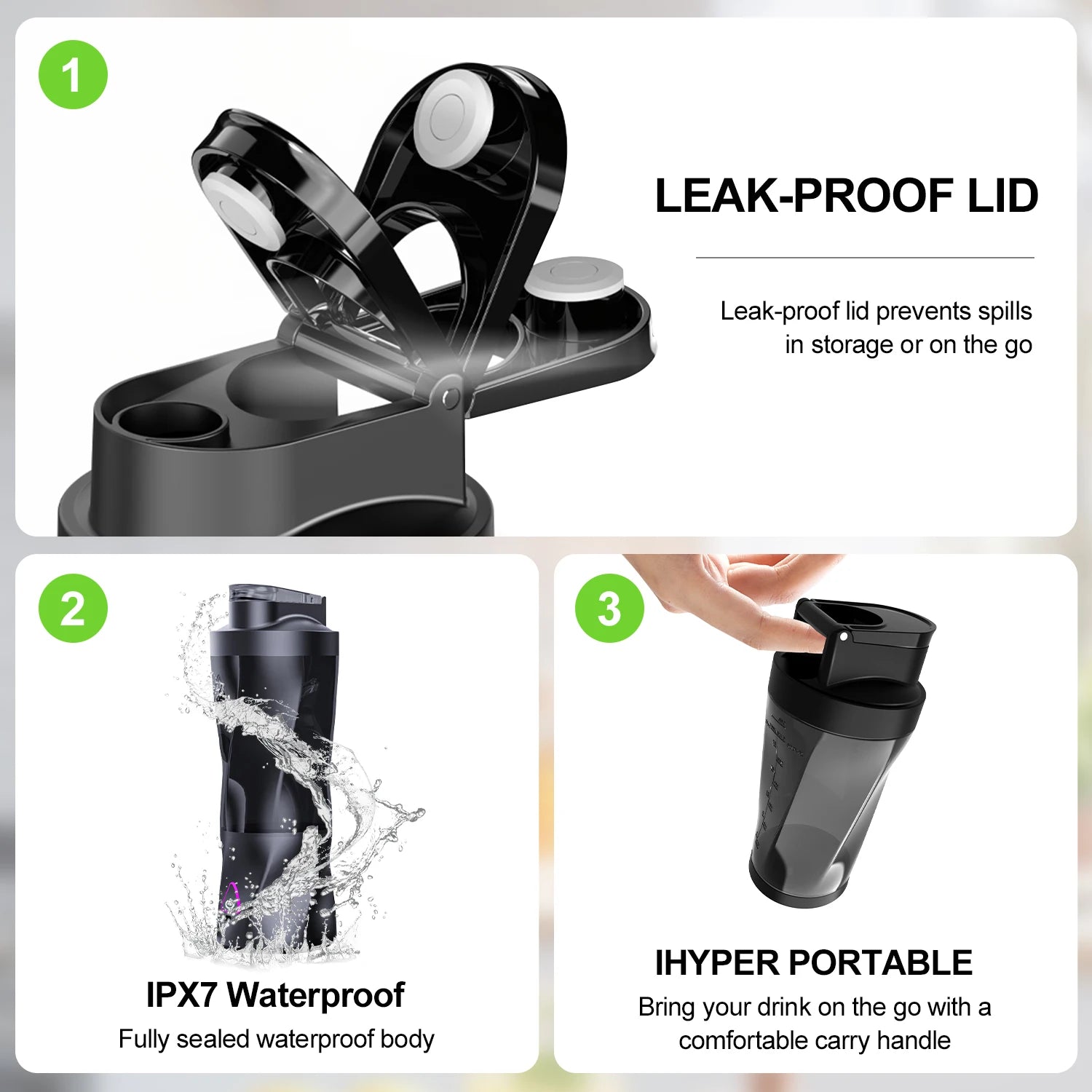 Exprimidor eléctrico portátil, mezclador de frutas frescas, 700ML, multifuncional, recargable por USB, batidos, licuadora, taza mezcladora para exteriores