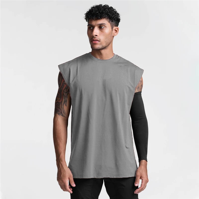 Camiseta sin mangas de ejercicio transpirable para correr y Fitness para hombre, camisetas deportivas informales sin mangas, ropa de gimnasio