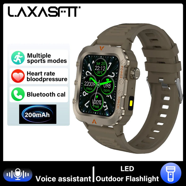 reloj inteligente militar para hombres al aire libre Bluetooth Talk deportes Monitor de ritmo cardíaco reloj inteligente Android IOS