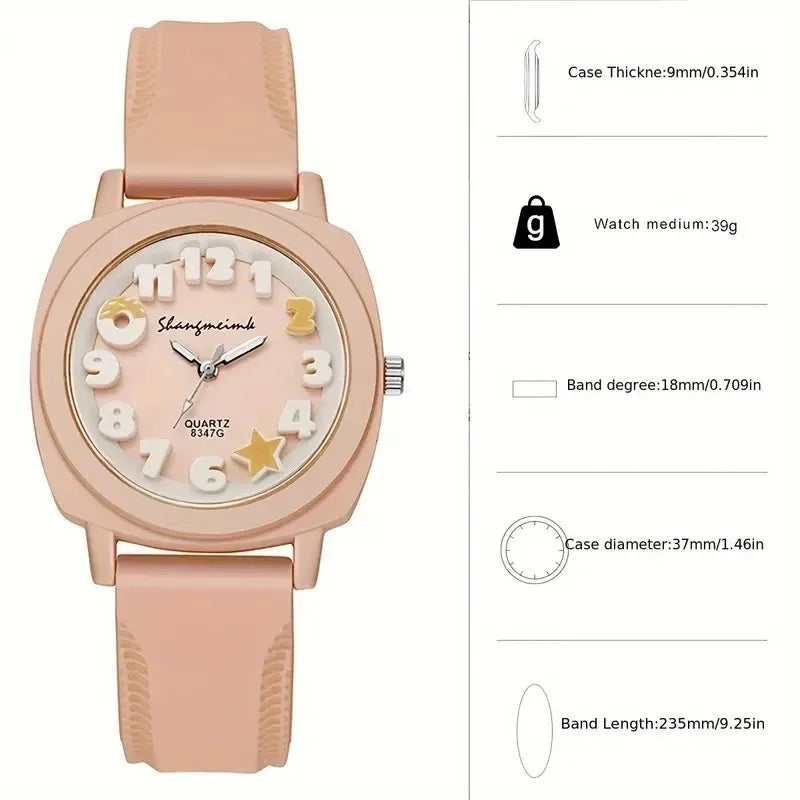 Reloj lindo de cuarzo para niños Relojes de pulsera con correa de silicona de moda de alta calidad
