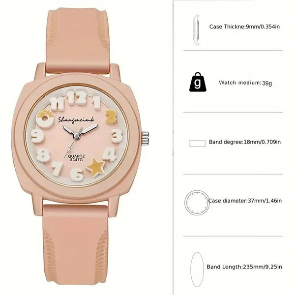 Reloj lindo de cuarzo para niños Relojes de pulsera con correa de silicona de moda de alta calidad