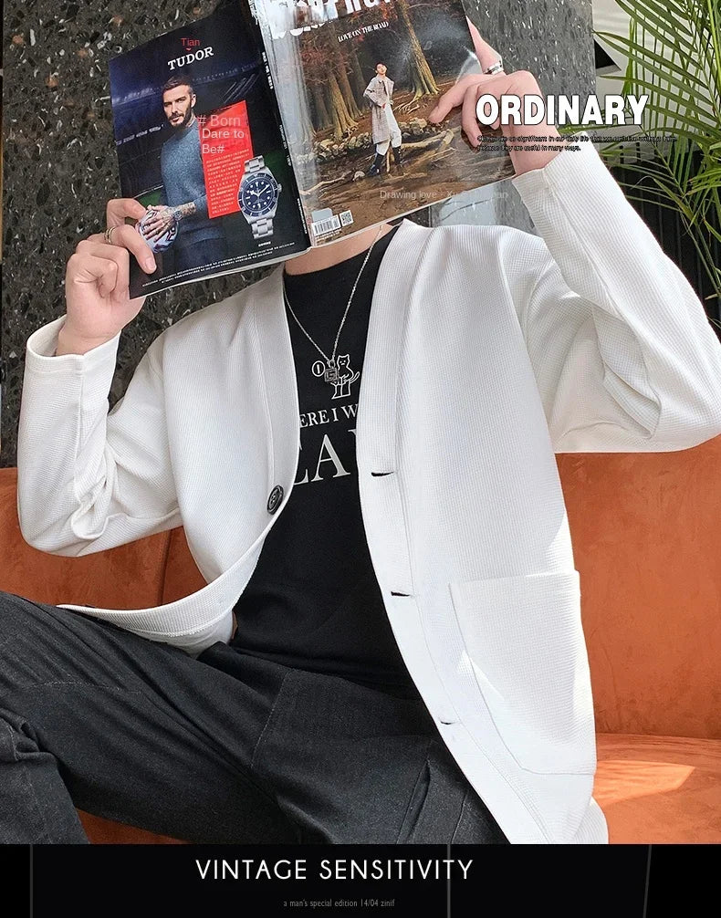 Chaqueta de verano para hombre, chaqueta de secado rápido de seda helada, chaleco informal de negocios de alta gama