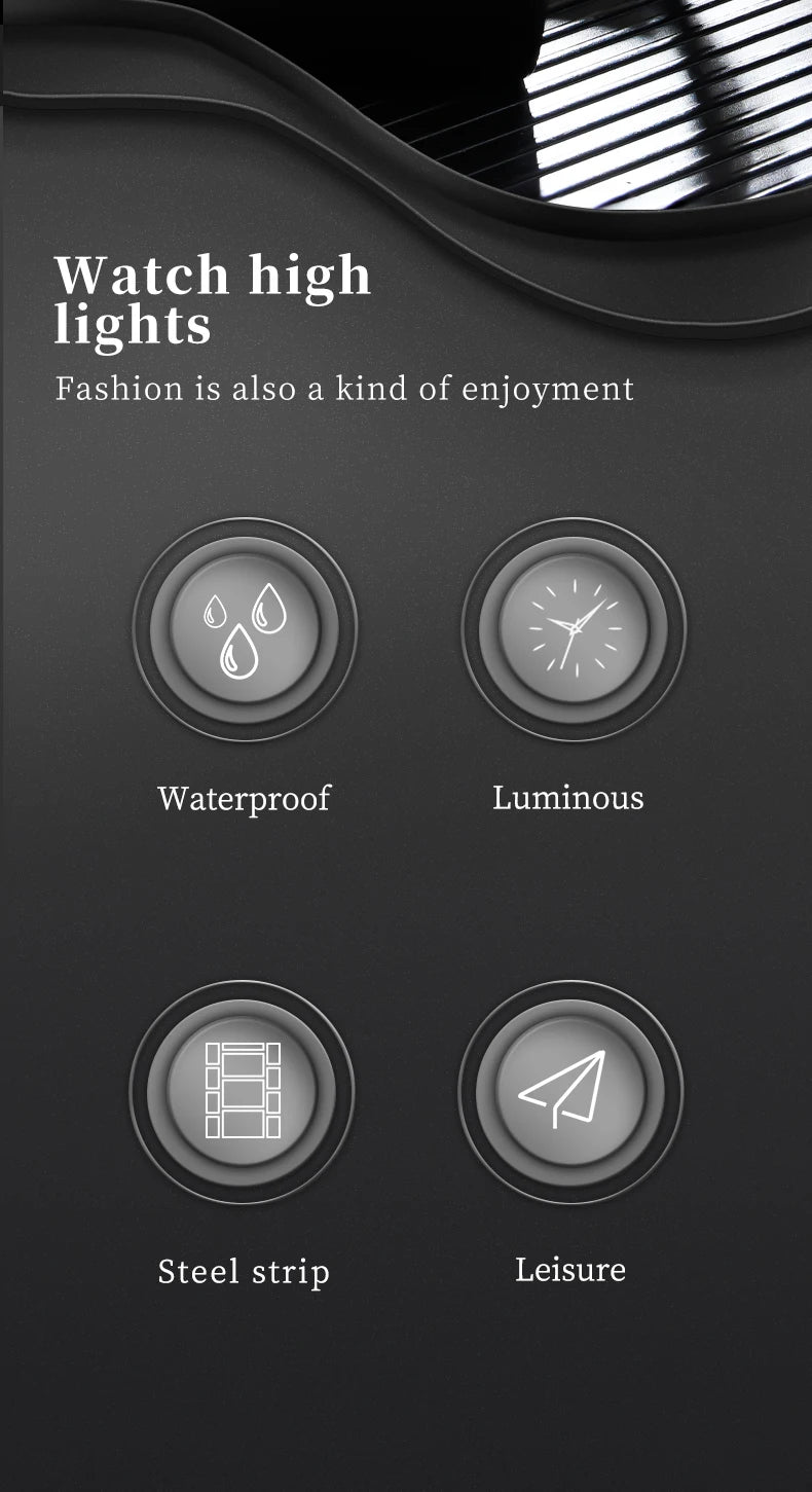 Reloj de cuarzo para hombre con doble calendario y correa de acero marca OPK