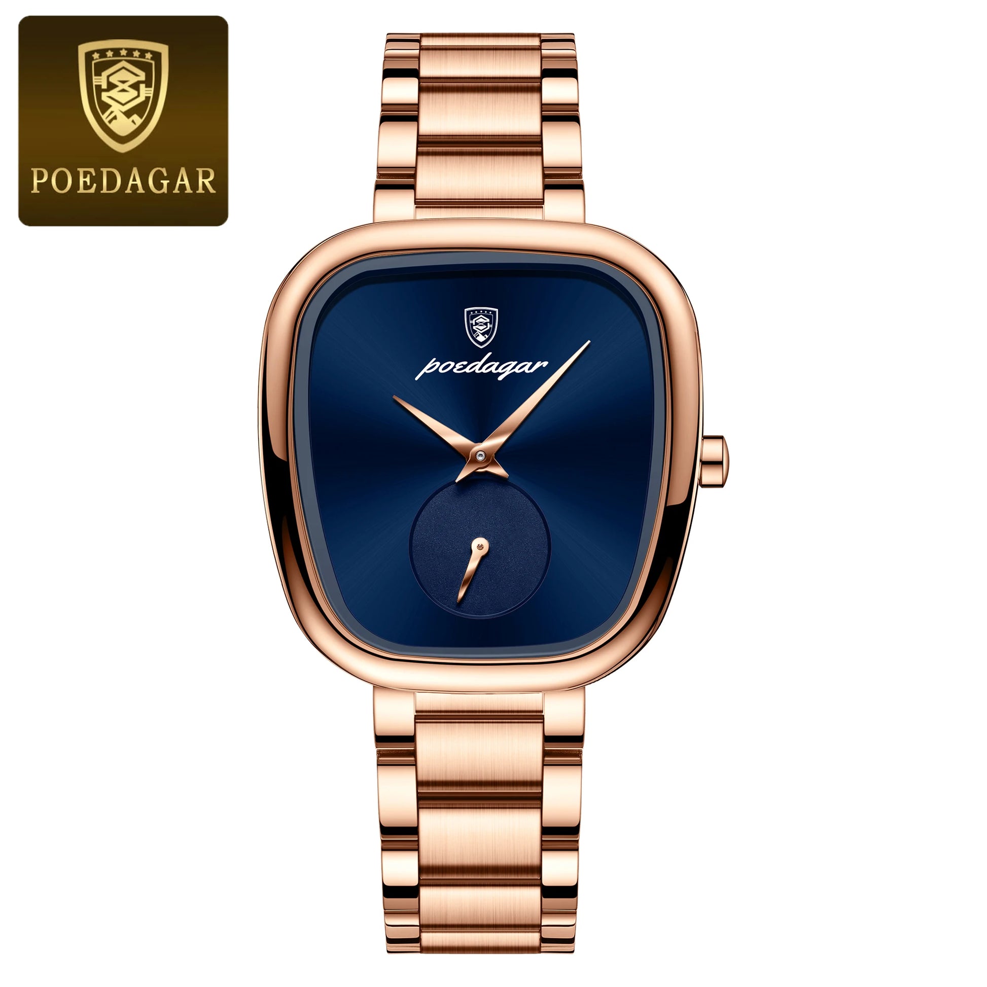 Reloj POEDAGAR elegante de lujo para mujer, Reloj de cuarzo de acero inoxidable resistente al agua para mujer, relojes informales de alta calidad para mujer