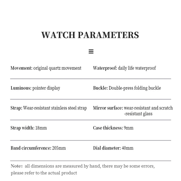 Reloj de cuarzo para hombre con doble calendario y correa de acero marca OPK