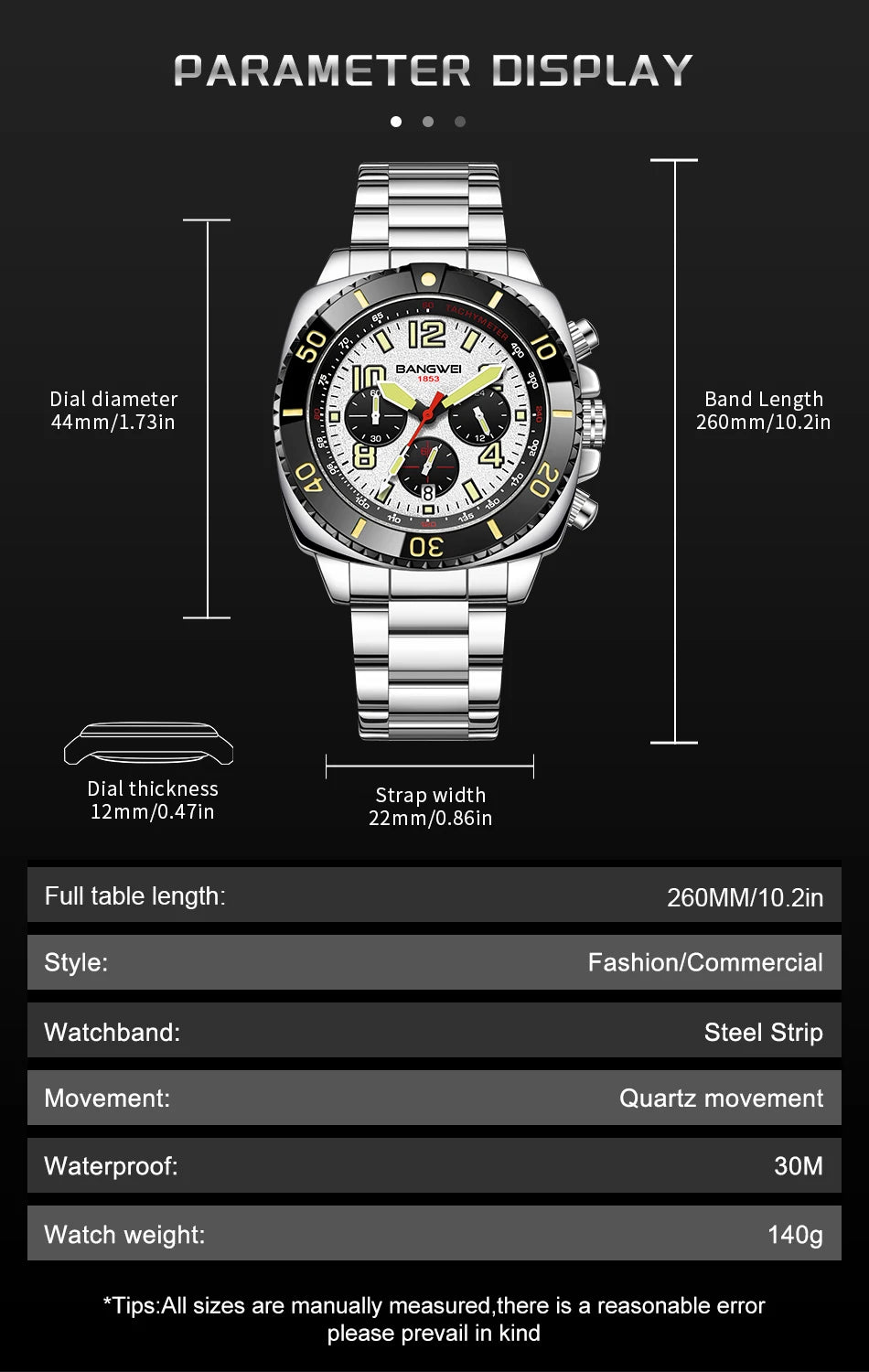 Nuevo reloj impermeable para hombres moda militar deportes cuarzo hombres reloj Casual fecha de negocios cronógrafo