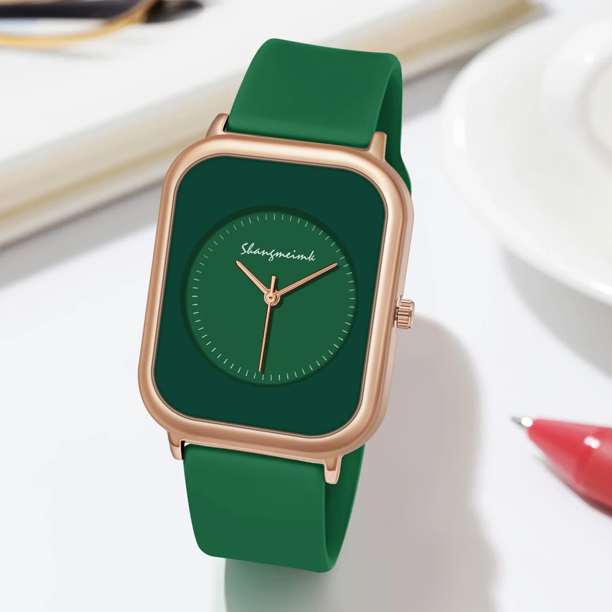 Reloj de cuarzo de silicona para mujer literal con personalidad simple y moda informal