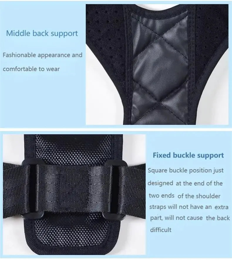 Cinturón corrector de postura de espalda Prevención de jorobado Corrección de postura sentada Modelado corporal transpirable unisex