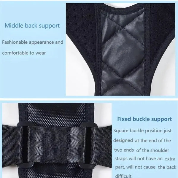 Cinturón corrector de postura de espalda Prevención de jorobado Corrección de postura sentada Modelado corporal transpirable unisex
