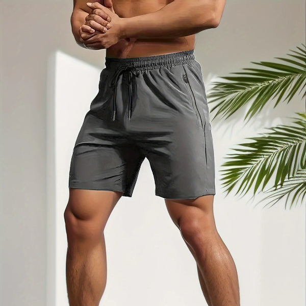 Pantalones cortos deportivos de secado rápido para hombre, Shorts transpirables con cordón en la cintura.