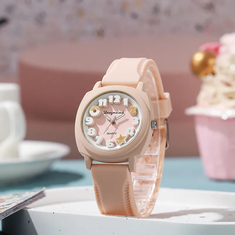Reloj lindo de cuarzo para niños Relojes de pulsera con correa de silicona de moda de alta calidad