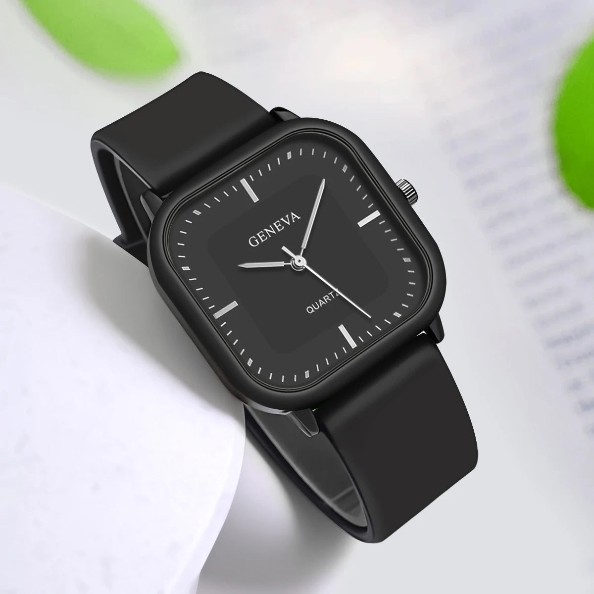 Reloj de silicona de cuarzo cuadrado Simple elegante informal para mujer a la moda regalo para hombres y mujeres