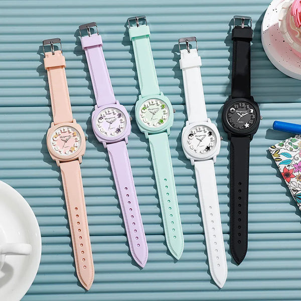 Reloj lindo de cuarzo para niños Relojes de pulsera con correa de silicona de moda de alta calidad