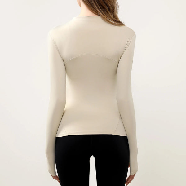 Chaqueta deportiva con cremallera para mujer, abrigos para entrenamiento y correr, cárdigan cálido de manga larga para gimnasio, chaqueta ajustada, ropa deportiva