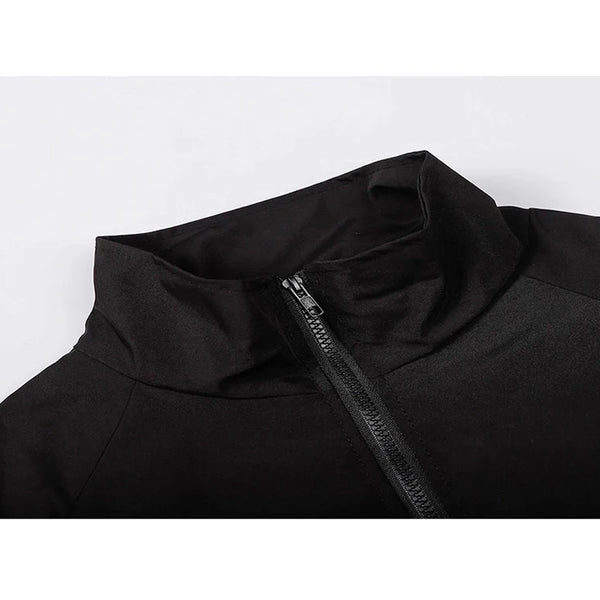 Chaqueta reflectante a rayas para hombre, ropa informal estilo Hip Hop, abrigo con cremallera, cortavientos