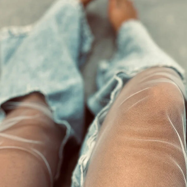 Pantalon vaquero de diseñador para mujer, pantalones vaqueros con paneles hasta la rodilla de malla transparente, pantalones de calle de cintura alta desgastados estilo Hip Hop