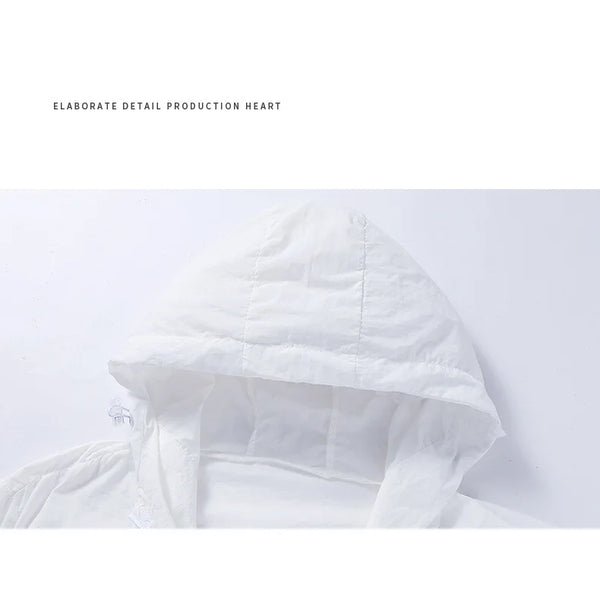 Chaqueta con capucha grande de seda helada de verano para hombres, ligera, transpirable, de secado rápido, ropa de pesca con protección solar, chaqueta con capucha a la moda