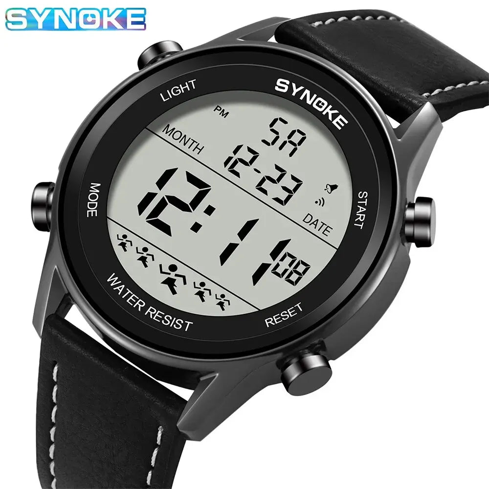 Reloj deportivo multifuncional para hombre, pantalla grande resistente al agua, luminoso, LED, Digital, correa de moda