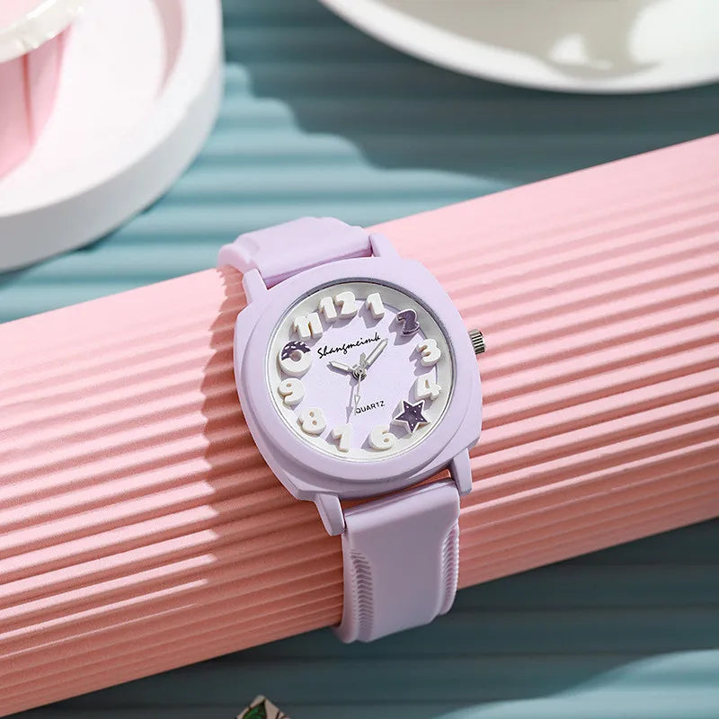 Reloj lindo de cuarzo para niños Relojes de pulsera con correa de silicona de moda de alta calidad