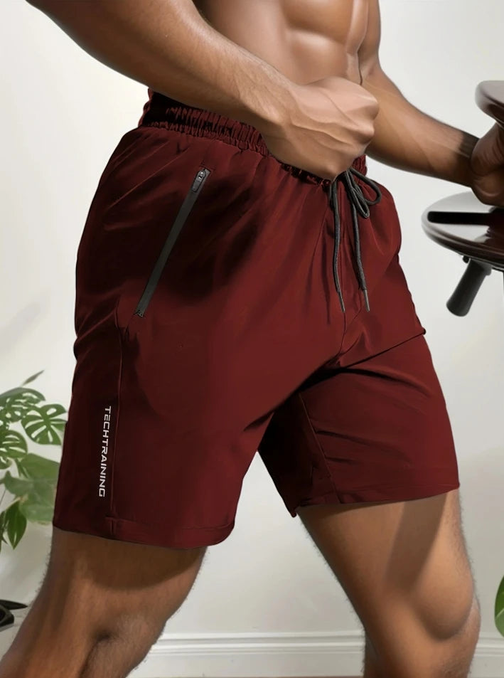 Pantalones cortos deportivos de secado rápido para hombre, Shorts transpirables con cordón en la cintura.