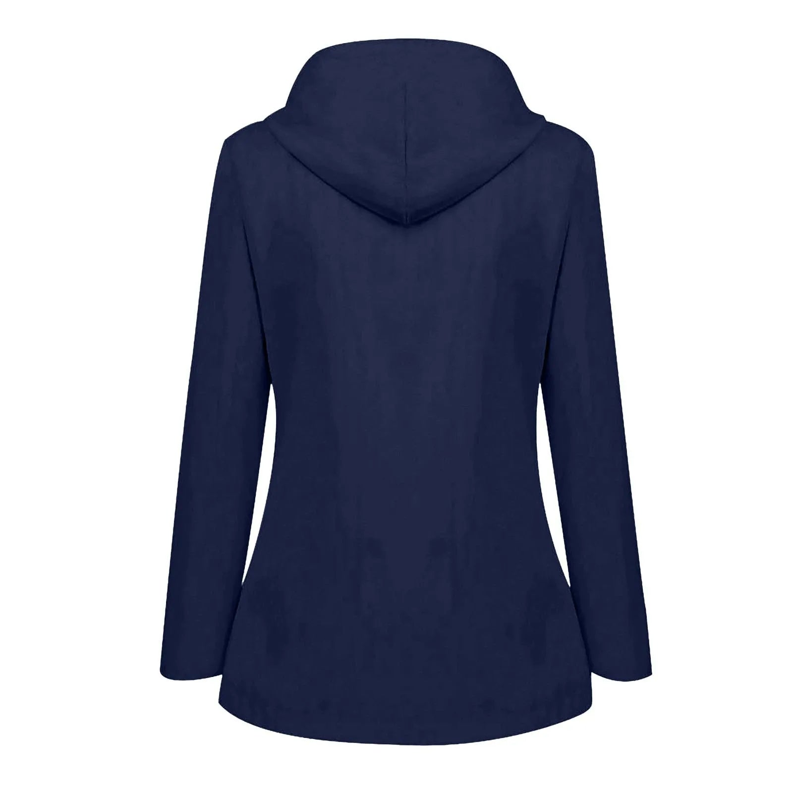 Chaqueta impermeable para mujer, gabardinas largas con capucha, cortavientos forrado, chaqueta de viaje, chaqueta de lluvia a rayas sólidas para exteriores