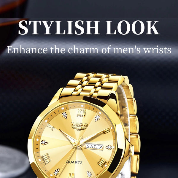 Reloj de pulsera LIGE de cuarzo a la moda, reloj resistente al agua de lujo de marca elegante