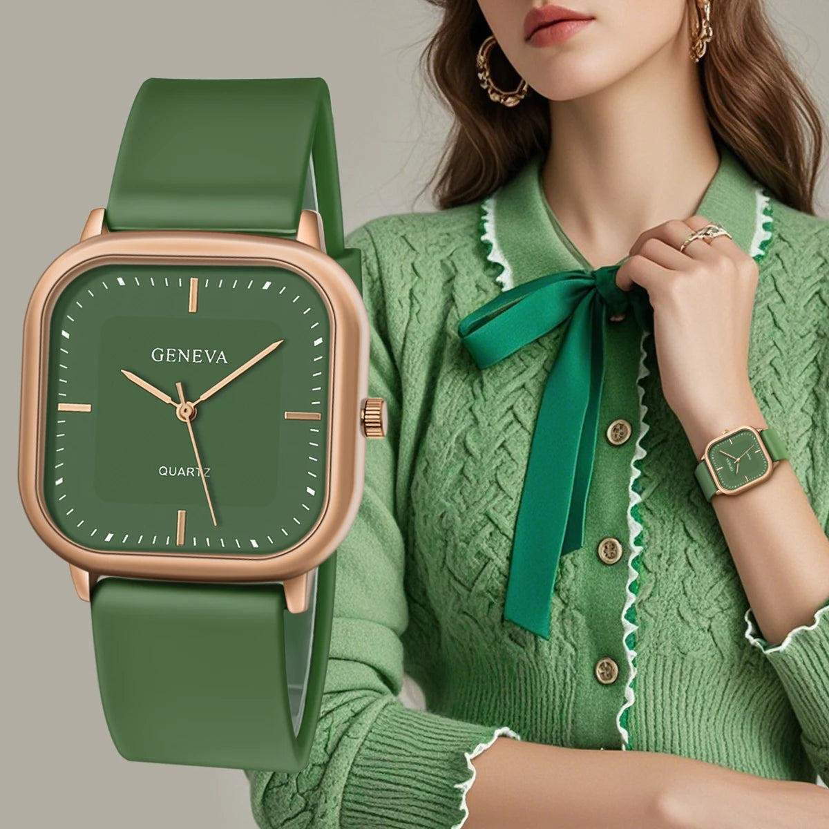 Reloj de silicona de cuarzo cuadrado Simple elegante informal para mujer a la moda regalo para hombres y mujeres
