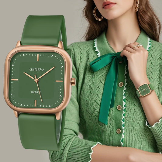 Reloj de silicona de cuarzo cuadrado Simple elegante informal para mujer a la moda regalo para hombres y mujeres