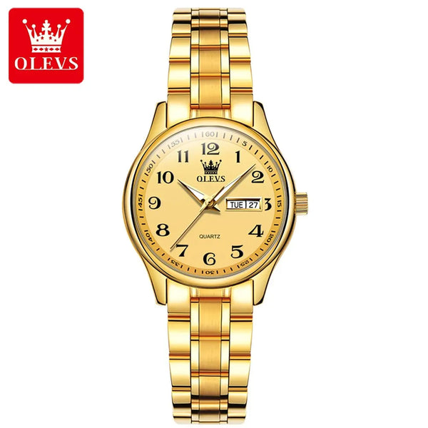 Reloj elegante a la moda para mujer, reloj de lujo de acero inoxidable luminoso