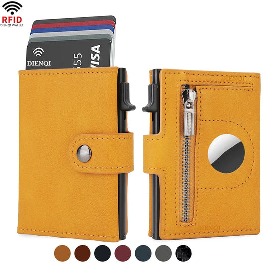 Tarjetero Rfid para hombre, billeteras delgadas de lujo, monedero minimalista, elección de regalos para el día del padre