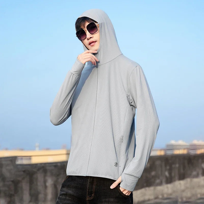 Chaqueta unisex novedad de verano UPF 50+ UV protección solar chaqueta con capucha hombres mujeres ligero senderismo al aire libre