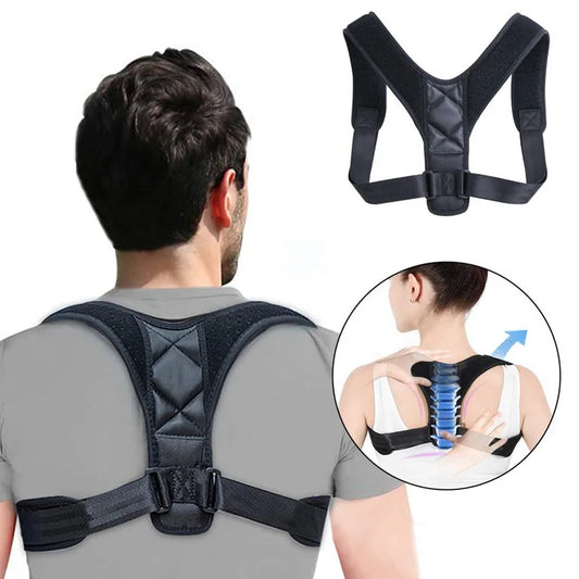 Corrector de postura para clavícula, columna vertebral, cinturón ajustable, Unisex, parte superior de la espalda, hombro, corrección de postura Lumbar