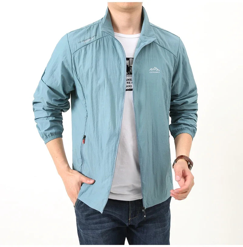 Chaqueta de senderismo de secado rápido para hombre, abrigos impermeables con protección solar UV, para deportes al aire libre, pesca, Camping, correr, verano