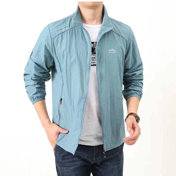 Chaqueta de senderismo de secado rápido para hombre, abrigos impermeables con protección solar UV, para deportes al aire libre, pesca, Camping, correr, verano