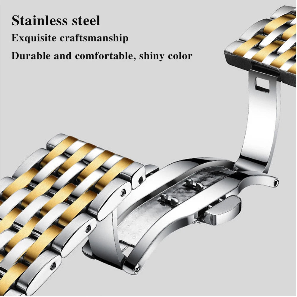 Reloj de lujo para hombre, reloj de pulsera de cuarzo resistente al agua con fecha luminosa y semana, reloj deportivo de moda de acero inoxidable para hombre