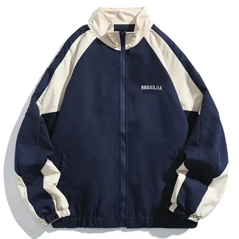 Chaqueta reflectante a rayas para hombre, ropa informal estilo Hip Hop, abrigo con cremallera, cortavientos