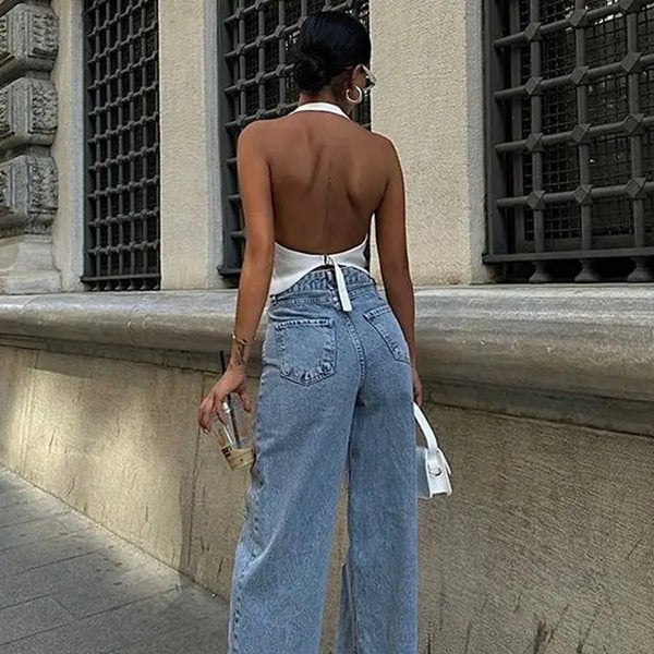 Pantalon vaquero de diseñador para mujer, pantalones vaqueros con paneles hasta la rodilla de malla transparente, pantalones de calle de cintura alta desgastados estilo Hip Hop