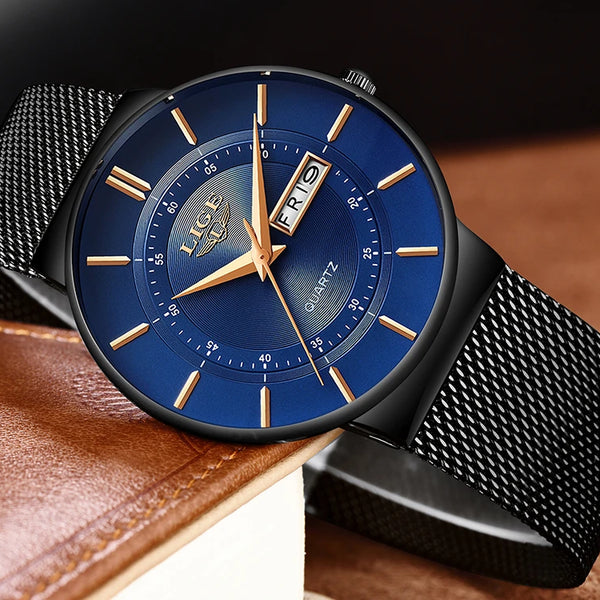 Reloj LIGE para mujer, reloj lujoso y elegante de cuarzo ultrafino