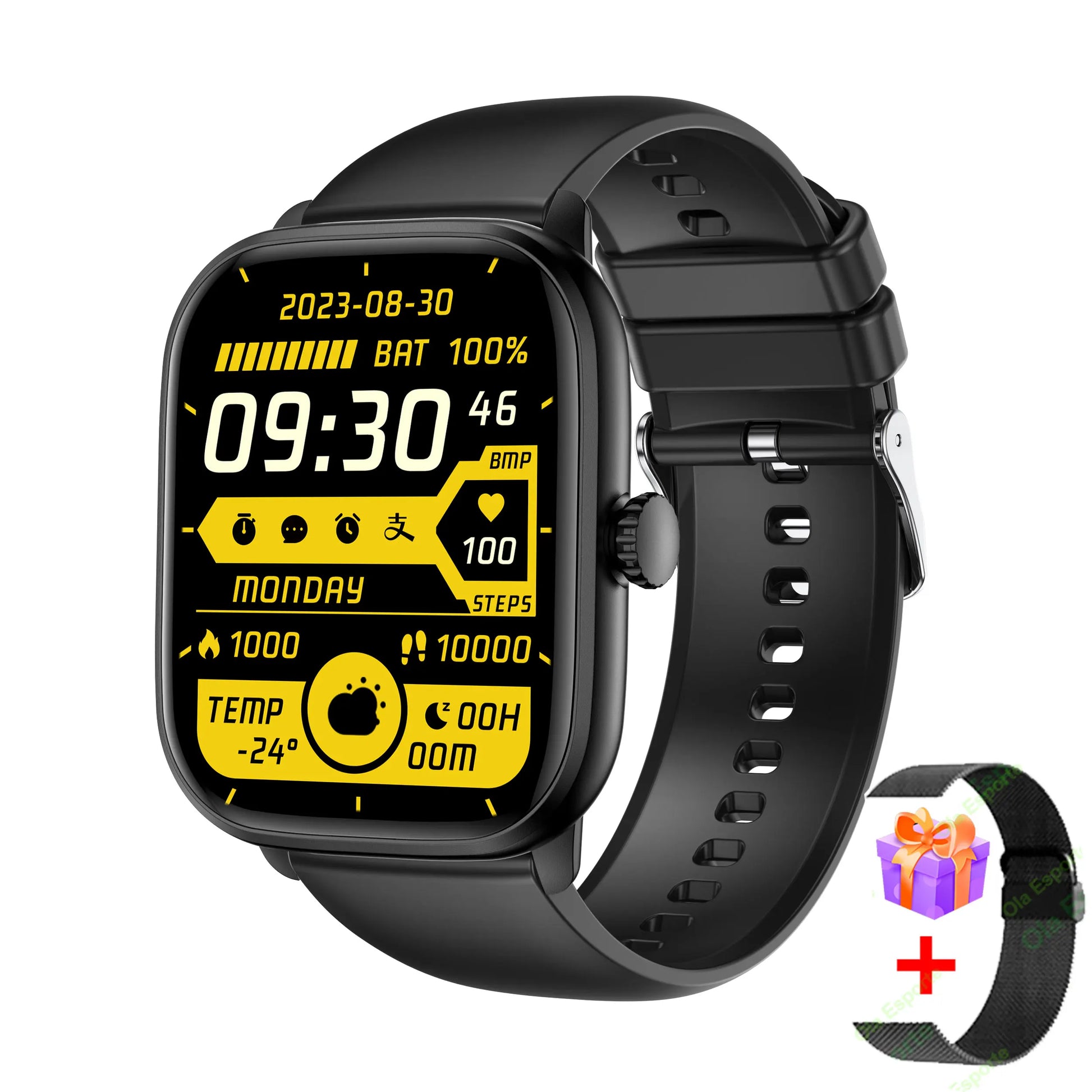 Reloj inteligente con Bluetooth, llamadas, música, relojes inteligentes para hombres, pantalla completamente táctil de 2,01 ", rastreador de Fitness, reloj inteligente resistente al agua